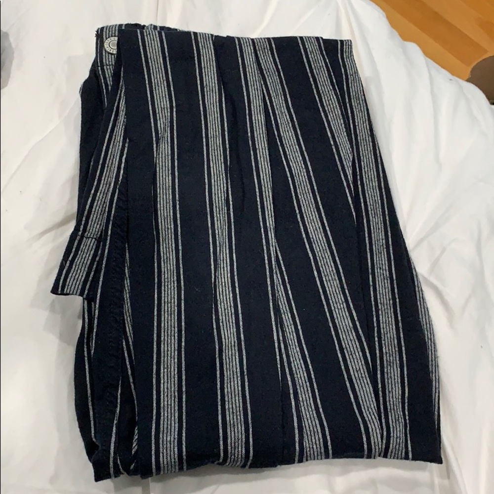 black and white striped pants